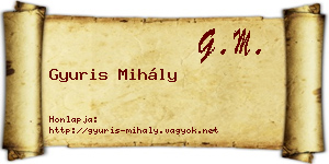 Gyuris Mihály névjegykártya